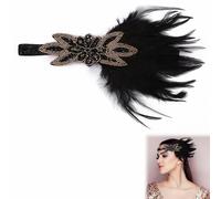 Diadema de Plumas de Los Años 20,Diadema Vintage Con Plumas,Tocado Con Diadema De Plumas De Los Años 20,Diademas Vintage de Plumas de los Años 20,1920 Diadema de Pluma con Cuentas Cinta,1PCS