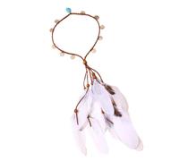 Diadema de plumas étnica para mujer, estilo indio, accesorio para el cabello para vacaciones en la playa