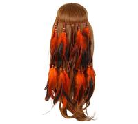 Diadema de plumas indias, accesorios de borla, decoración hippie, cosplay, disfraz, joyería de plumas, bohemia, india, diadema, tocado indio para mujer