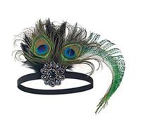 Diadema de plumas para mujer, hecha a mano, para fiesta, fiesta de arte de los años 20