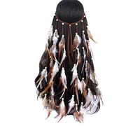 Diadema de plumas para mujer, tocado con borlas largas para lago, ciudad antigua, tribal, accesorios para fotos, diadema de plumas