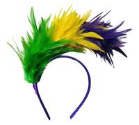 Diadema de plumas para presentaciones elegantes en festivales y fiestas como accesorio elegante para el cabello para mujeres (Dark Purple, talla única)