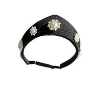 Diadema de poliéster suave con decoración de perlas de inspiración europea, perfecta para el uso diario e incidentes formales, diadema retro con coronilla