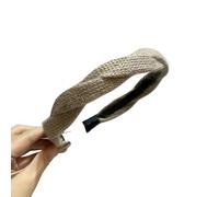 Diadema de punto de felpa con parte superior de cráneo alto for mujer - Diadema con dientes retorcidos for lavarse la cara for uso doméstico(Khaki)