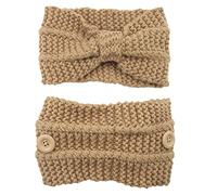 Diadema de punto de invierno con lazos elásticos con botones anudados, diadema de invierno para exteriores, calentador de orejas suave para la cabeza, diadema con botones anudados para máscara