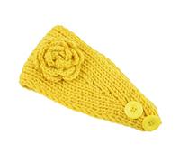 Diadema de punto elástica que no aprieta, hermosa y dulce diadema de flores de punto amarilla