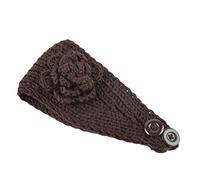 Diadema de punto elástica que no aprieta, hermosa y dulce diadema de flores de punto, color café