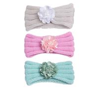 Diadema de punto para bebé, diadema con flores, diadema para recién nacidos