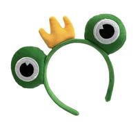 Diadema de rana - Diadema de peluche de dibujos animados | Accesorios para el cabello de Halloween, tocado de rana verde, diademas elásticas de maquillaje para mujeres y niñas