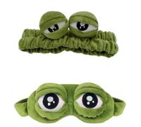 Diadema de Rana,Máscara de ojos de Rana,para lavarse la cara Envoltura de cabeza de rana Verde Banda.