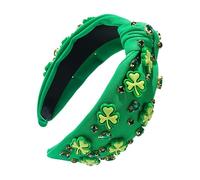 Diadema de San Patricio - Accesorio Capilar Rhinestone Trébol Irlandés | Diadema para el Día de San Patricio - Para mujeres y niñas, uso diario, maquillaje, Acción de Gracias y Navidad