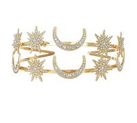 Diadema de seis puntas con estrellas y diamantes de imitación, diadema para fiesta, novia, boda, vacaciones, coronas