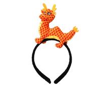 Diadema de serafín chino para mujeres y niñas, lindo dragón del zodiaco chino, diadema de dragón de felpa para fiesta de Año Nuevo
