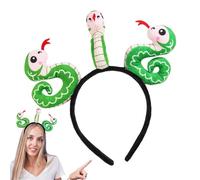 Diadema de serpiente de año nuevo chino, lindas diademas con 3 serpientes de dibujos animados, accesorios para la cabeza, disfraz de Año Nuevo, horquilla de animal para cumpleaños, suministros del año