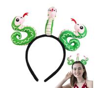 Diadema de serpiente de mascotas,Diadema del año de la serpiente - Linda Diadema con 3 Serpientes de Dibujos Animados,Diadema con lavado de cara de animal, decoración de mascotas de serpiente para cum