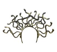 Diadema de serpiente para Halloween, cosplay, disfraz de graduación, maquillaje, accesorio de mitología griega antigua, hebilla de cabeza de serpiente, suministros de fiesta (dorado)