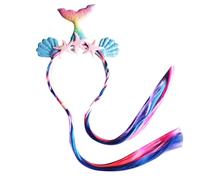 Diadema de Sirena, Peluca Colorida, Tocado Encantador | Plástico y Fibra Sintética, Cómoda y Ligera, para Fiestas y Cumpleaños