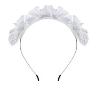 Diadema de sirvienta Lolita plisada de encaje para el pelo, bonito soporte para el pelo, para festivales, fiestas, decoración para mujeres y niñas