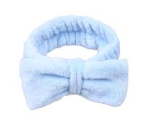 Diadema de spa, diadema con lazo en azul cielo, reutilizable, suave y cómoda, evita que el líquido se moje y interrumpe el cabello, ideal para limpieza facial, baño, ejercicios de yoga