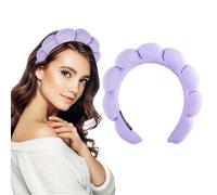 Diadema de Spa para Mujer Banda para el Cabello Banda para el Cabello de Maquillaje Púrpura Esponja Suave Diadema para el Cuidado de la piel Accesorios para el Cabello para Lavar el Maquillaje Facial