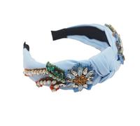 Diadema de tela con diamantes de imitación geométricos para mujer, accesorios para el cabello para fiestas salvajes, 2