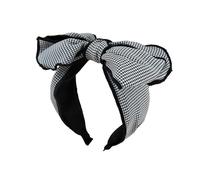 Diadema de tela de borde ancho vintage con diseño de cuadros de mil pájaros, versión grande (1#)