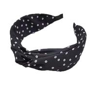 Diadema de Tela Lunares Negra para Mujer y Niñas, Cómoda | sin Presión Cabeza, No Lastima las Orejas, Ligera, Adecuado para Cosplay y Despedidas