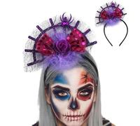 Diadema de telaraña de Halloween, aro para el pelo de araña | Tocado de festival Aro de pelo creativo brillante | Tocado de araña ligero, cómodo para cosplay, fiesta de graduación, fiesta de Halloween