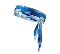 Diadema de Tenis con Estampado de Oso Polar de montaña Nevada para Mujer, Banda para el Sudor para Entrenar, Lazo para la Cabeza para Correr, fútbol, Baloncesto y Atletismo.