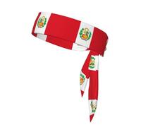 Diadema de tenis con la bandera de Perú, adiustable, perfecta para fitness, baloncesto y correr.