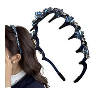 Diadema de trenza | Banda de de perla artificial con aro de los dientes, bandas de cabello de moda Anti-Slip Head Bands for Women Summer Daily Gym Travel Travel Fiest Music Festivals Citas