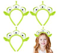 Diadema de tres ojos, 3 piezas de diadema de alienígena de tres ojos, orejas de alienígena, bandas de pelo Shrek, accesorios divertidos para cosplay, accesorios para niños y adultos, lavado de cara y