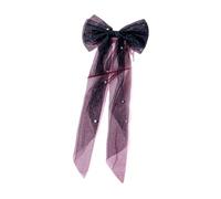 Diadema de tul con lazo de perlas para mujer, tocado de malla blanca, accesorios para el cabello para niñas (02)