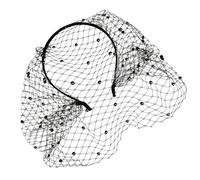 Diadema de velo vintage con lazo para mujer, diadema antideslizante para vestidos formales