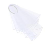 Diadema de velos blancos simples pero elegantes, fácil de almacenar para ocasiones especiales, velo de novia ajustable, transpirable, perlas blancas para el día de la boda