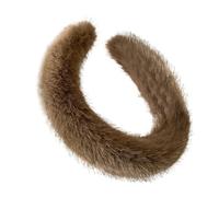 Diadema de visón artificial para mujer, para invierno, otoño, cálida, suave, mullida, accesorio para el pelo de, para interiores y exteriores, para lavar la cara, coleccionar,