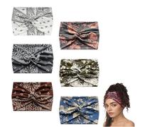 Diadema De Yoga Con Estampado De Cruz, Estilo Bohemio, Con Estampado De Cachemira, Ancha, Estilo Bohemio, Para Mujer, Antideslizante, Suave Y EláStica (6pcs-A)