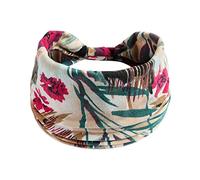 Diadema de yoga para correr, banda para la cabeza, banda para la cabeza de ejercicio, pelo antideslizante, para mujer, elástica, anudada, banda elástica hijab ancha que absorbe la humedad (J, talla