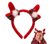 Diadema decorada con madera de , accesorio de cabeza de traje lindo y realista | Cuernos de Cosplay de orejas de rojo para mujeres, para eventos de invierno, sesiones de fotos