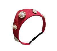 Diadema decorada con perlas de inspiración europea, banda para cabello de poliéster, perfecta para uso diario e incidentes formales, diadema retro con forma de coronilla