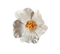 Diadema decorativa con clip de tinte vivo con diseño de flores de imitación, horquilla duradera y no sorprendente para playa, vacaciones, ropa, accesorios florales, color blanco