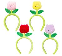 Diadema decorativa con diseño de flores en Asudaro de dibujos animados para lavar la cara, maquillaje, diadema de flores para uso diario, yoga, 4 unidades