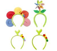 Diadema decorativa con diseño de flores en Asudaro de dibujos animados para lavar la cara, maquillaje, diadema de flores para uso diario, yoga, 4 unidades