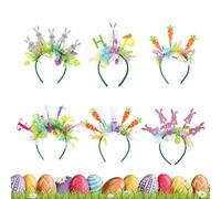 Diadema decorativa de conejo de Pascua, diademas de cabeza de conejo de Pascua - 6 piezas para diademas decorativas de dibujos animados lindo,Accesorios de peluquería elegantes y lindos para fiestas