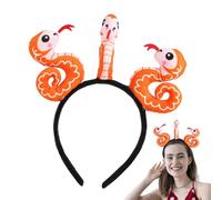 Diadema del Año de la Serpiente,Diadema de Serpiente del Año Nuevo Chino,Lindas Diademas con 3 Serpientes de Dibujos Animados - Tocados festivos de mascotas del Festival de Primavera para cumpleaños,