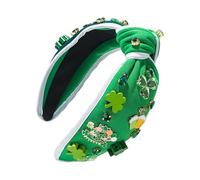 Diadema Del Día De San Patricio | Accesorios Con Strass De Trébol Para Estilo - Cinta Verde de Trébol | Para Uso Diario Mujeres Niñas Fiesta Maquillaje Acción De Gracias Navidad