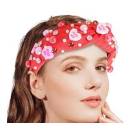 Diadema Del Día De San Valentín - Diadema De Con Perlas De Corazón Y Letras Anudadas, Accesorio Para El Cabello Con Joyas De Elegante, Banda Decorativa, Accesorios De De Tamaño U