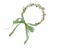 Diadema delicada con forma de perla/hoja, diadema de flores para niña, primavera, bodas, fiestas, niños, perlas y hojas para fotografía