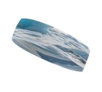 Diadema Deportiva Absorbente del Sudor, Moderna y Antideslizante, con Estampado de glaciares, Lagos e Icebergs. Accesorio de Verano. Banda elástica Ideal para Gimnasio, fútbol, Yoga, Correr y Sender