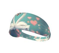 Diadema Deportiva al Aire Libre, Diadema con Estampado de Cisne Enamorado Que Absorbe el Sudor, Ideal para Viajes, Yoga, Ciclismo, Deportes y Fitness.
